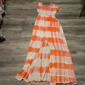 NWT Flying Tomato Pink Tie Dye Maxi Dress Sz Small